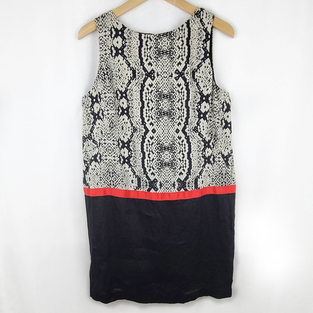 Loft Color Block Print Shift Dress - image 1